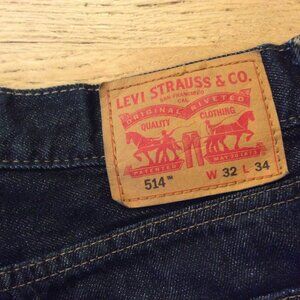 Levi's 514 Denim, 32 X 34" Dark Wash